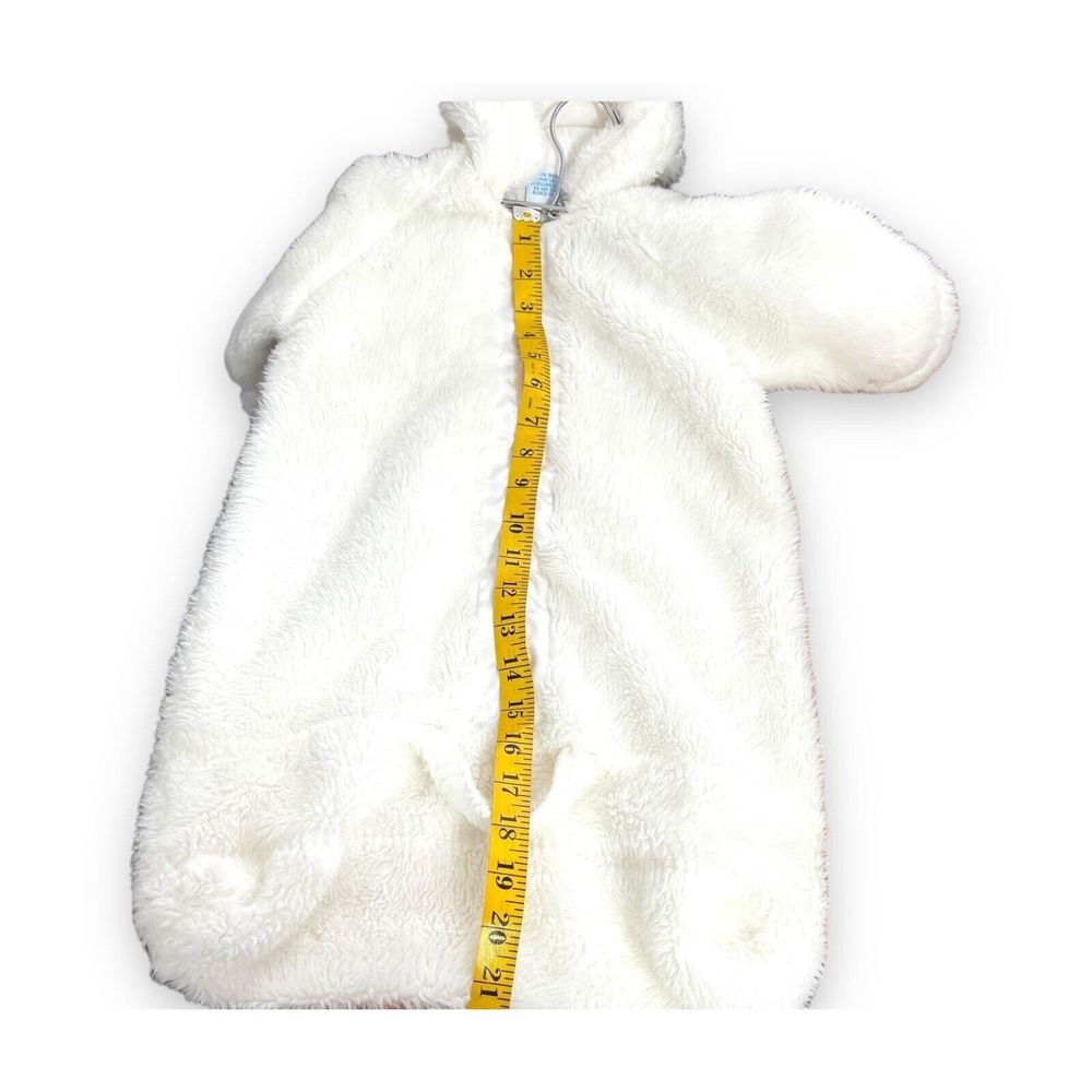 Vintage Baby Bunting Pram Tot Lines White Faux Sheep Sherpa Fur Cozy - Picture 3 of 10